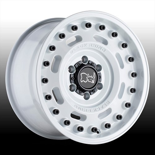 Black Rhino Axle Gloss White Custom Truck Wheels 1